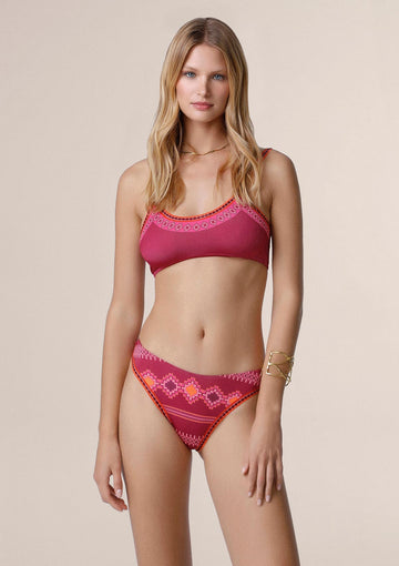 Bikini Donna Me fui Top con Slip Americano Fisso Fantasia 0601-X27
