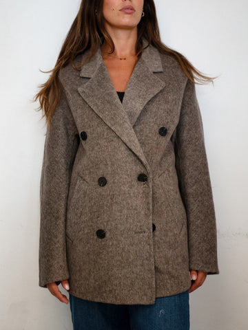 Cappotto Corto Vicolo in Tessuto Marrone