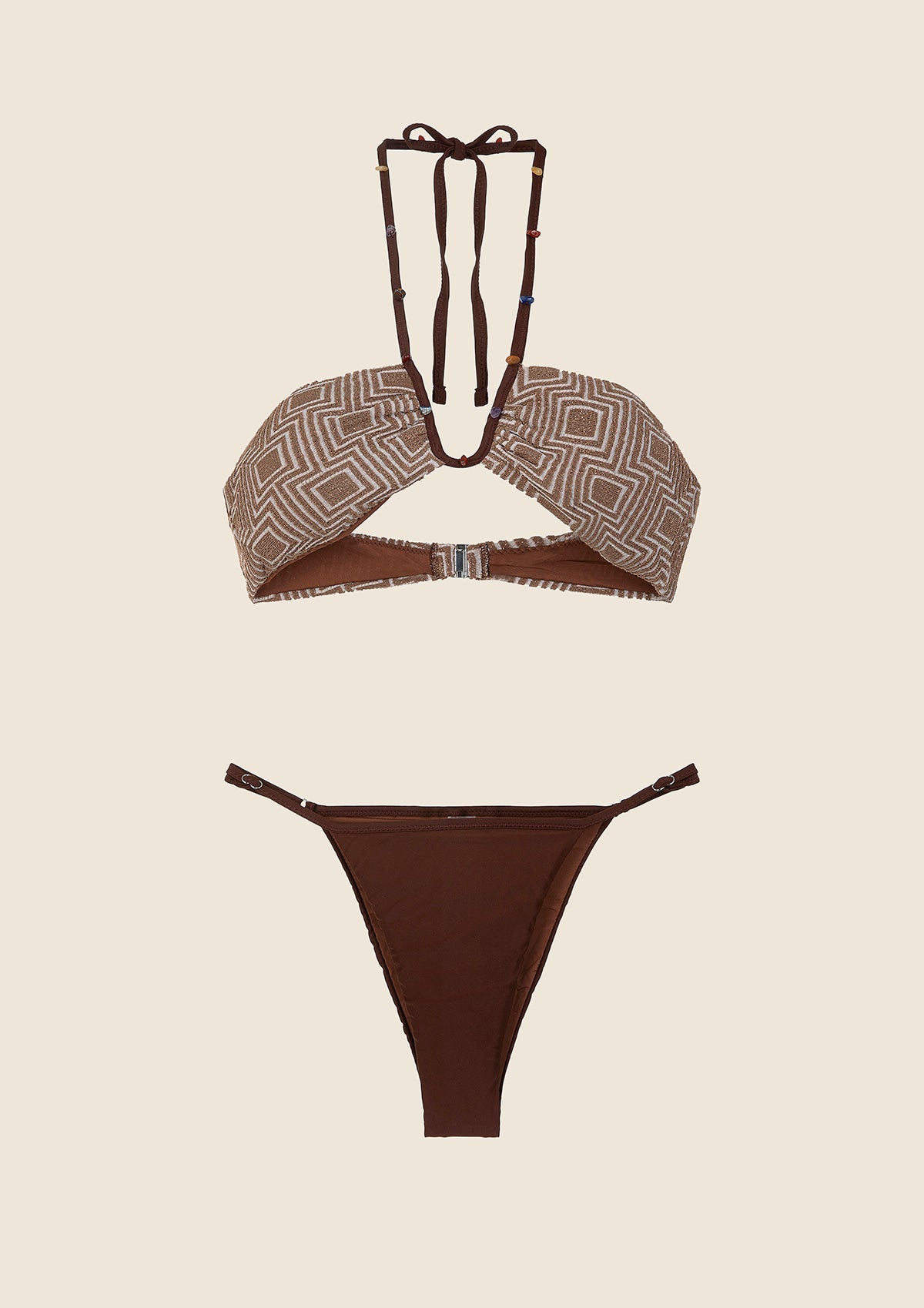 Bikini Donna Me fui Fascia con Ferretto e Slip Regolabile Marrone 0311-BN image 2