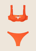 Bikini Donna F**K Reggiseno con Ferretto e Slip Americano Fisso Arancione Fluo 1142-FO image 6