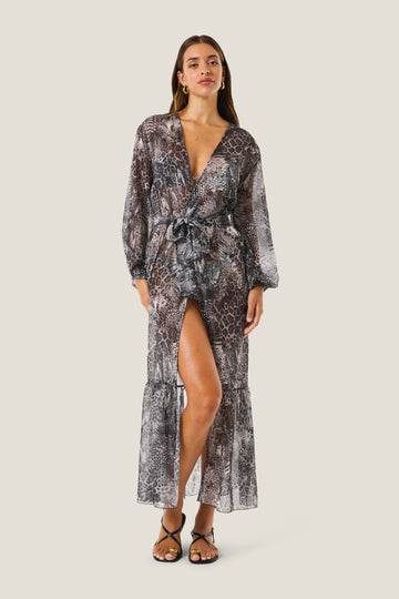 KIMONO LUNGO ANIMALIER RESORT