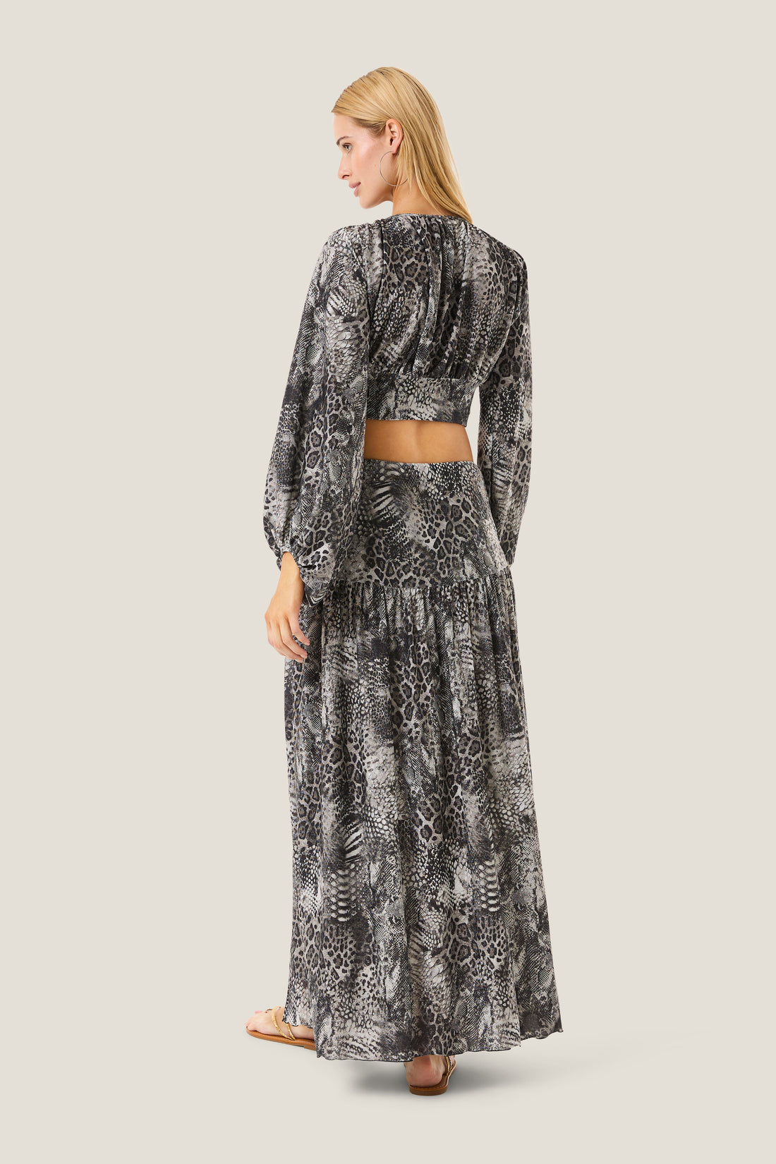 GONNA LUNGA SPACCHI ANIMALIER RESORT