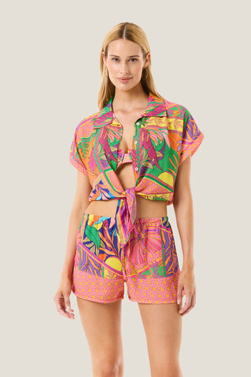 CAMICIA CROP POP FOULARD