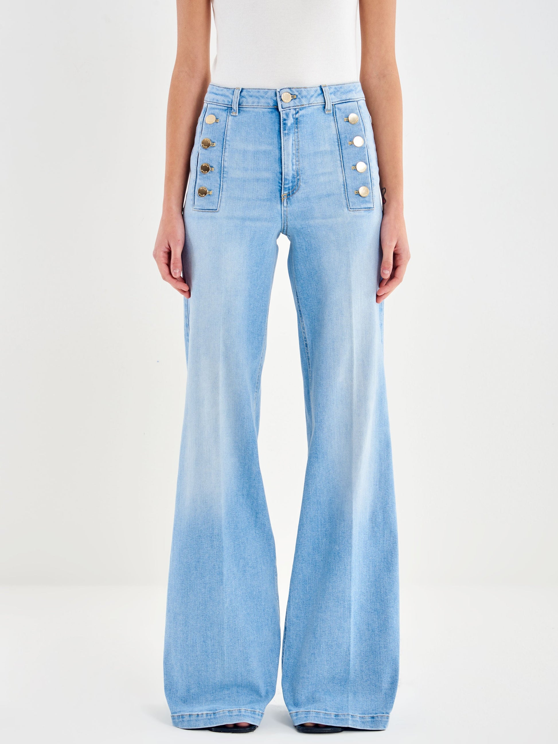 Jeans Giudith con Bottoni Blu