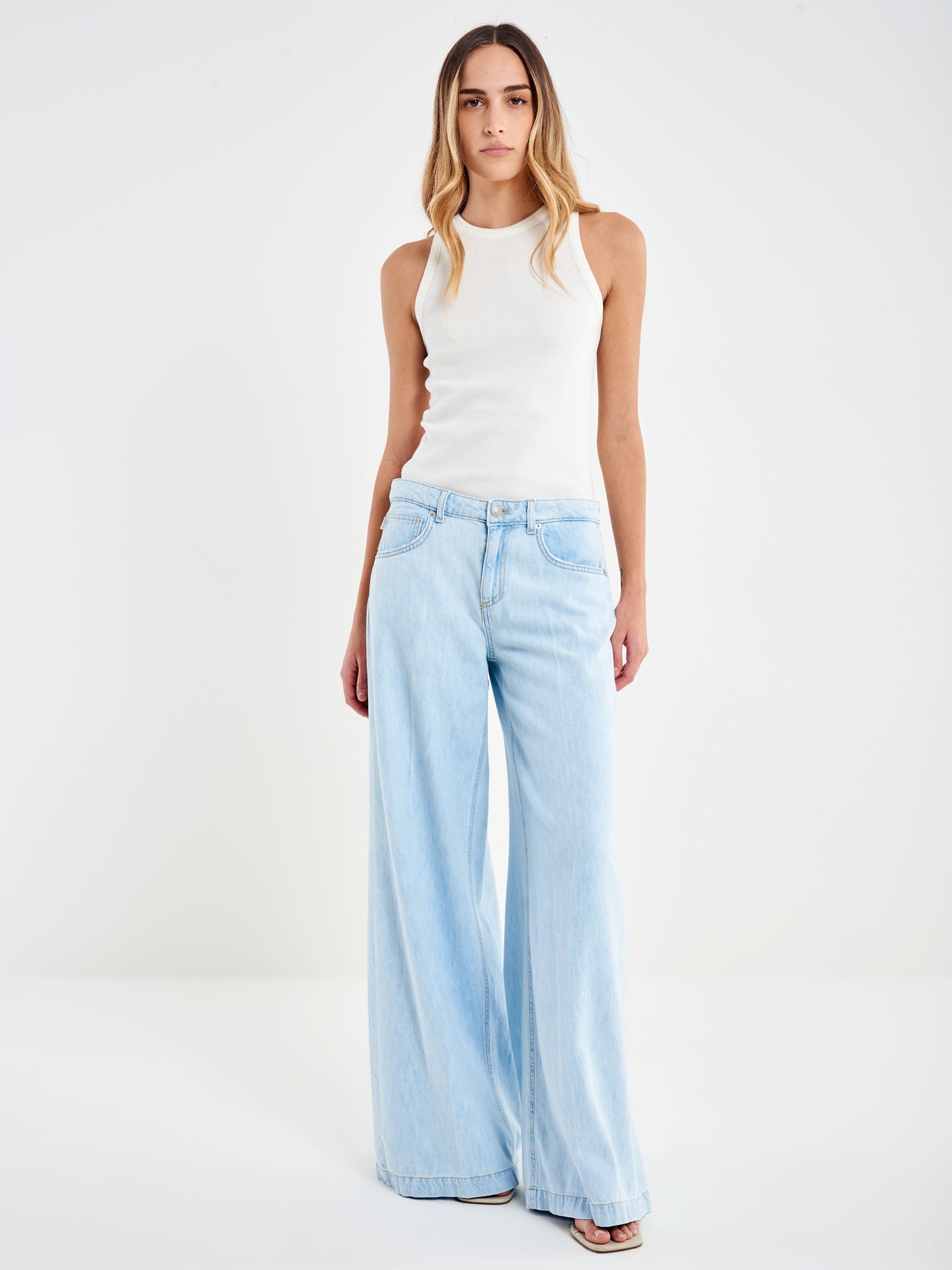 Jeans Madison Wide Leg Chiaro Blu
