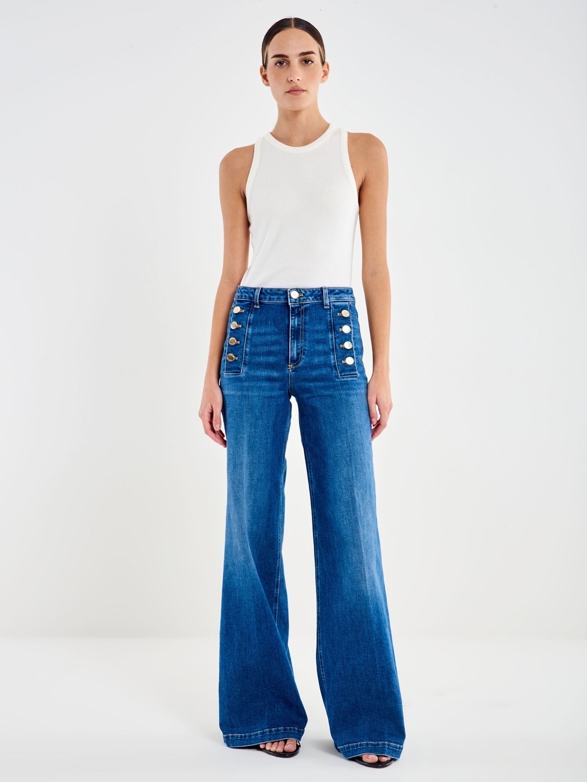 Jeans Giudith con Bottoni Blu