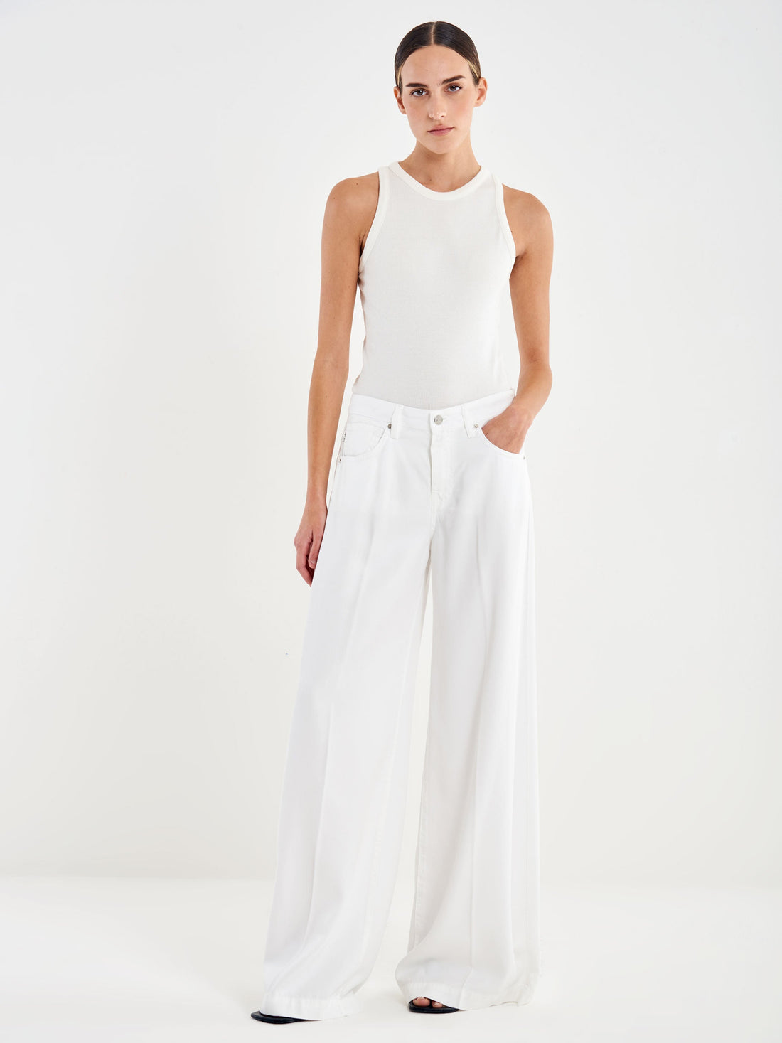 Jeans Madison con Piega Bianco