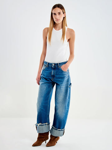 Jeans Kuma Barrel con Fondo Risvoltato Blu