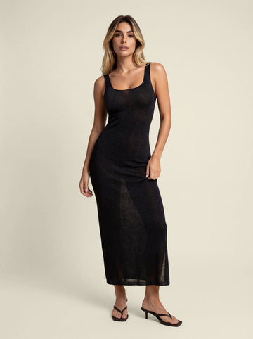 Vestito Lungo Donna F**K Nero SW1150-BK