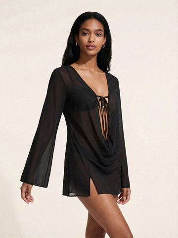 Vestito corto Donna Me Fui Nero SW0116-BK
