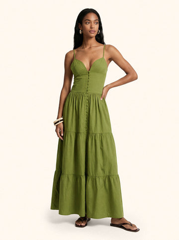 Vestito lungo Donna Me fui Verde Militare SW0219-MG