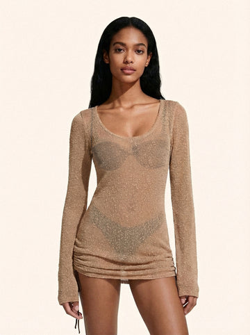 Vestito Corto Donna Me Fui Beige SW0419-BG