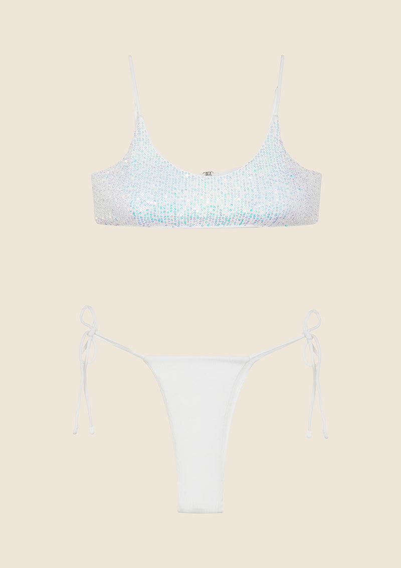 Bikini Donna F**K Top con Slip Regolabile Bianco 0432-WH image 4