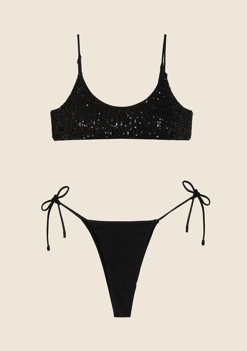 Bikini Donna F**K Top con Slip Regolabile Nero 0432-BK image 3