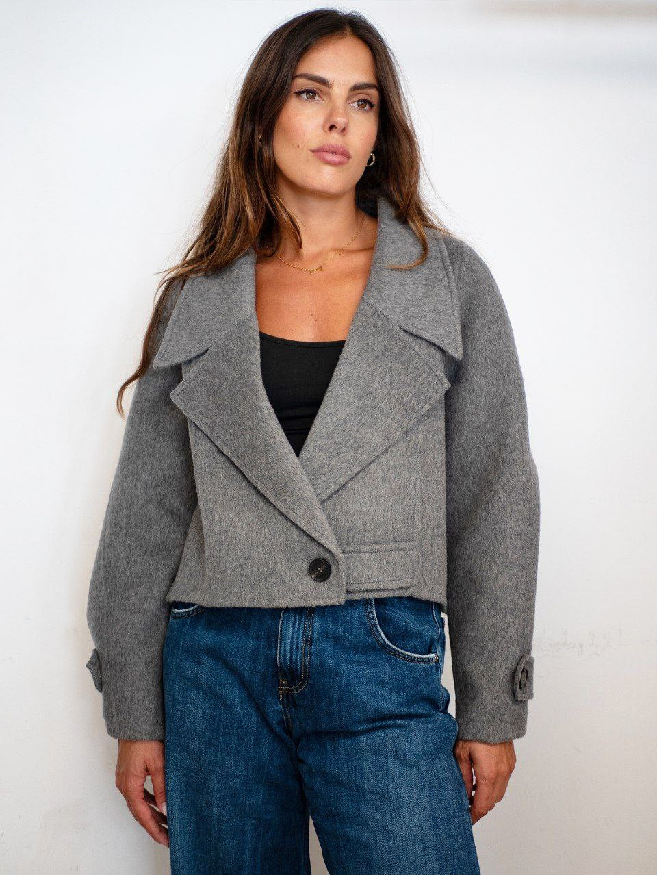 Cappotto Corto Grigio Vicolo