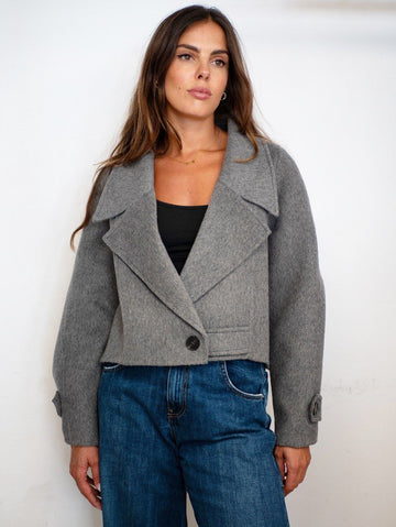 Cappotto Corto Grigio Vicolo