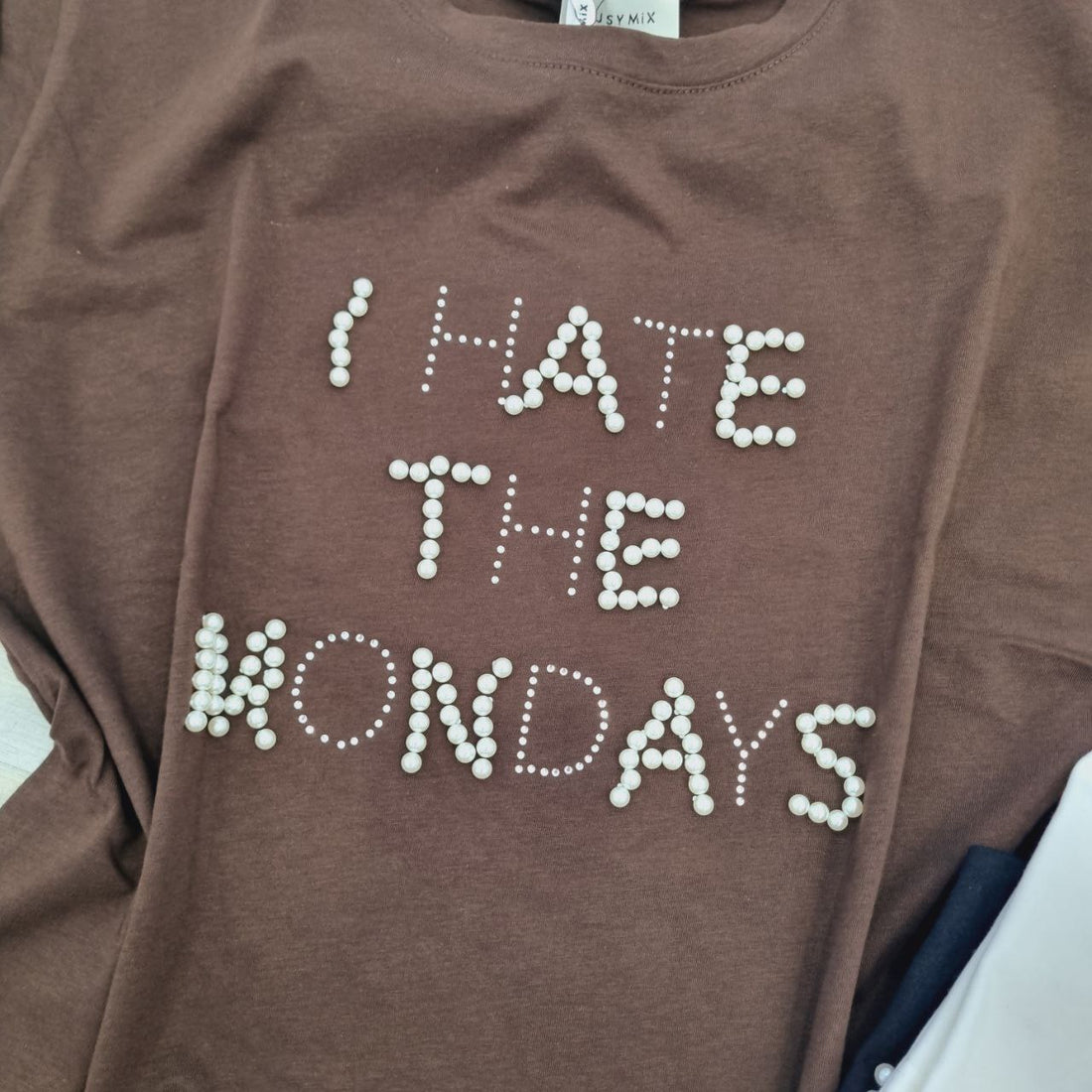 T-shirt 100% Cotone con Scritta 'I Hate The Mondays'