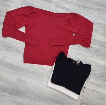 White Wise Maglia Viscosa e Lana Rosso