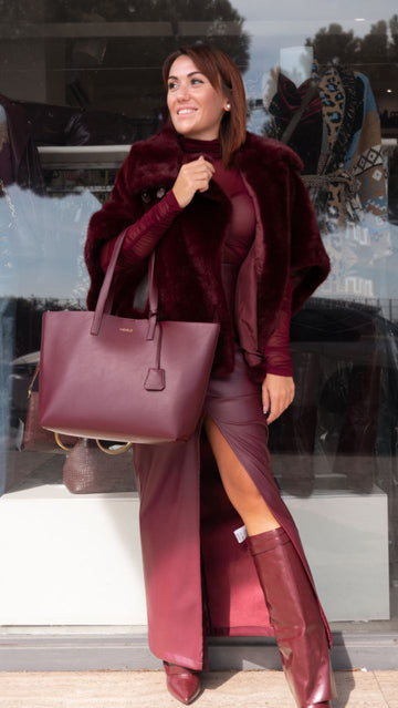 Borsa Vicolo Bordeaux e Nero