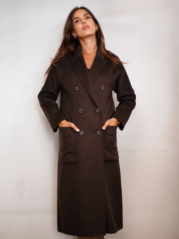 Cappotto Doppiopetto Vicolo in Rosa, Giallo, Panna, Marrone e Nero