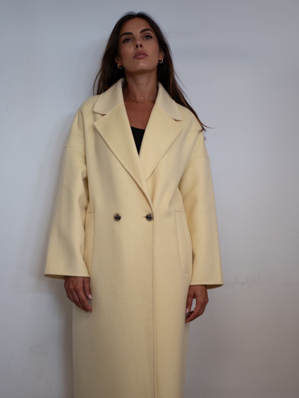 Cappotto Doppiopetto Vicolo in Rosa, Giallo e nero