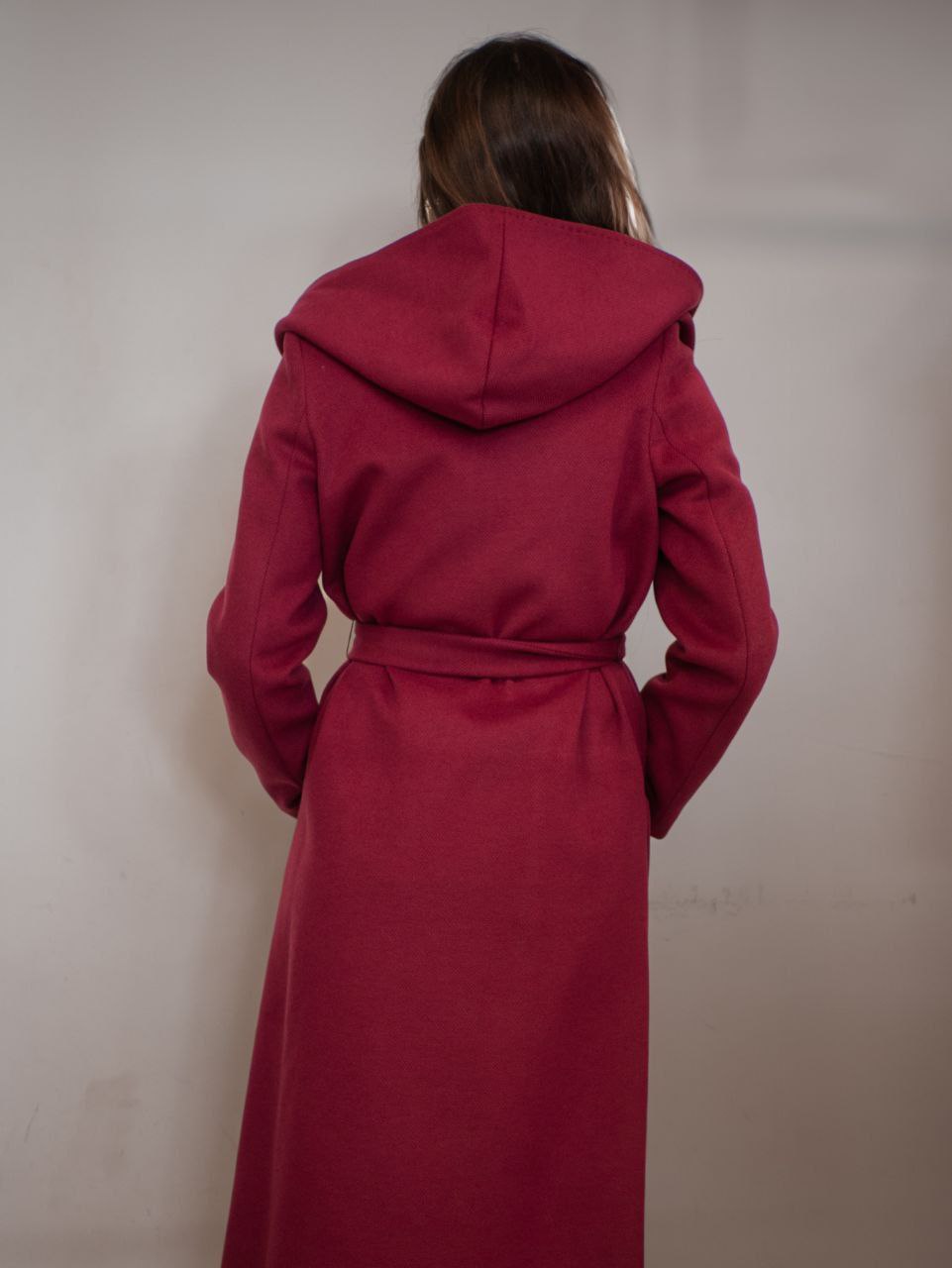 Cappotto Whitewise Bordeaux con Cappuccio