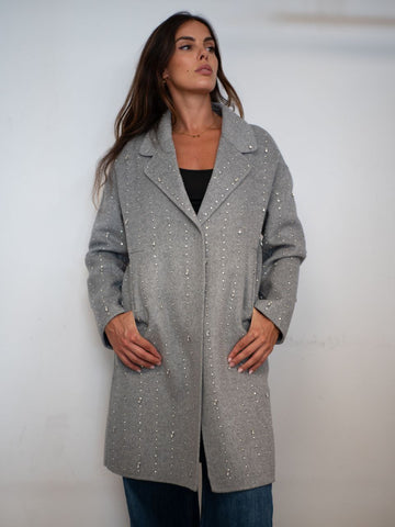 Cappotto Vicolo Grigio con Dettagli Strass