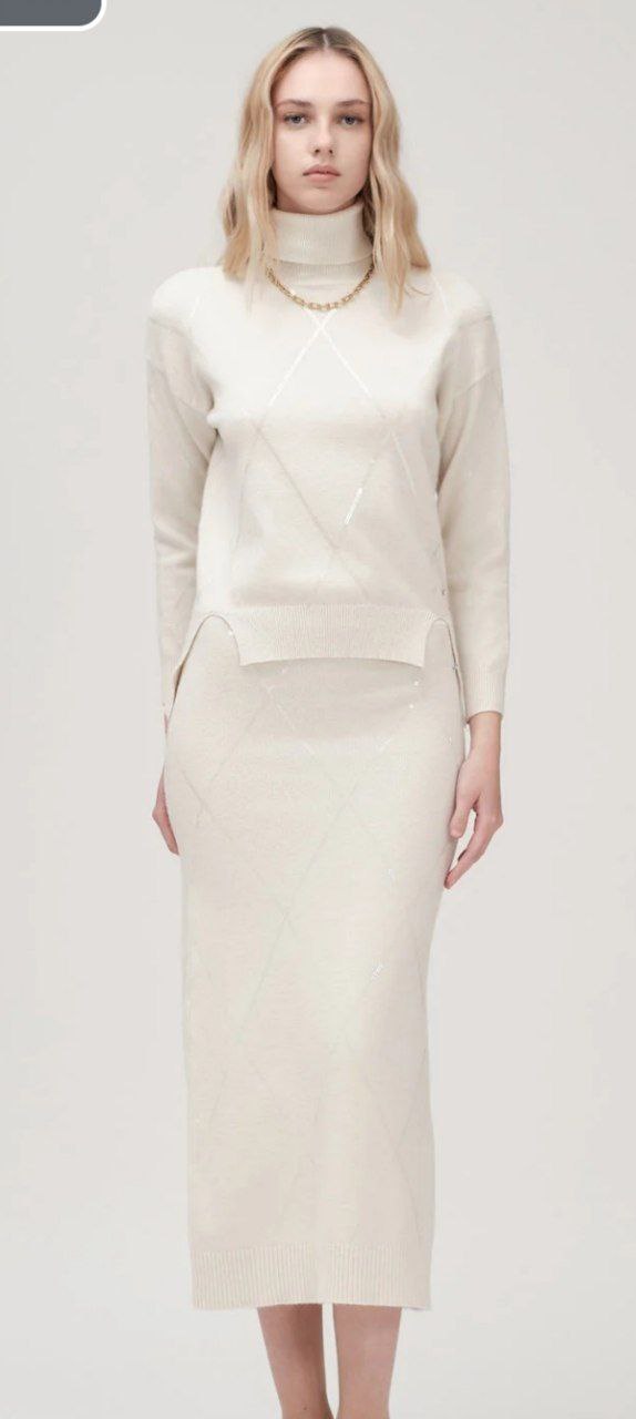 Completo Maglia e Gonna a Rombi Whitewise