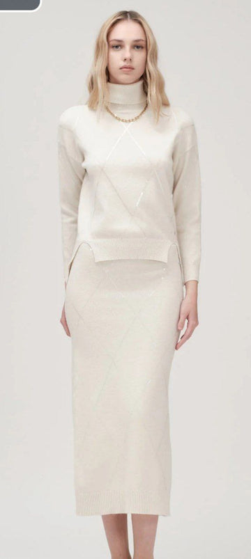 Completo Maglia e Gonna a Rombi Whitewise