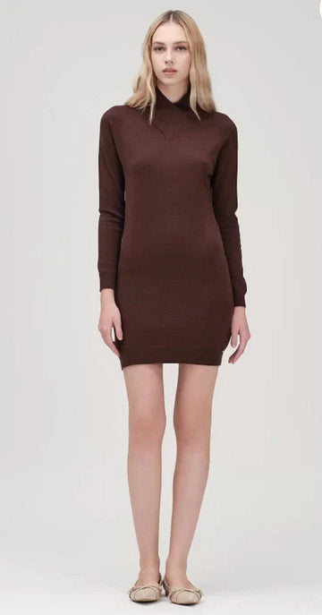 Abito in Maglia Whitewise con Collo Alto