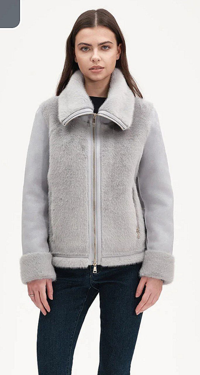 Giacca Grigia Whitewise con Collo Alto