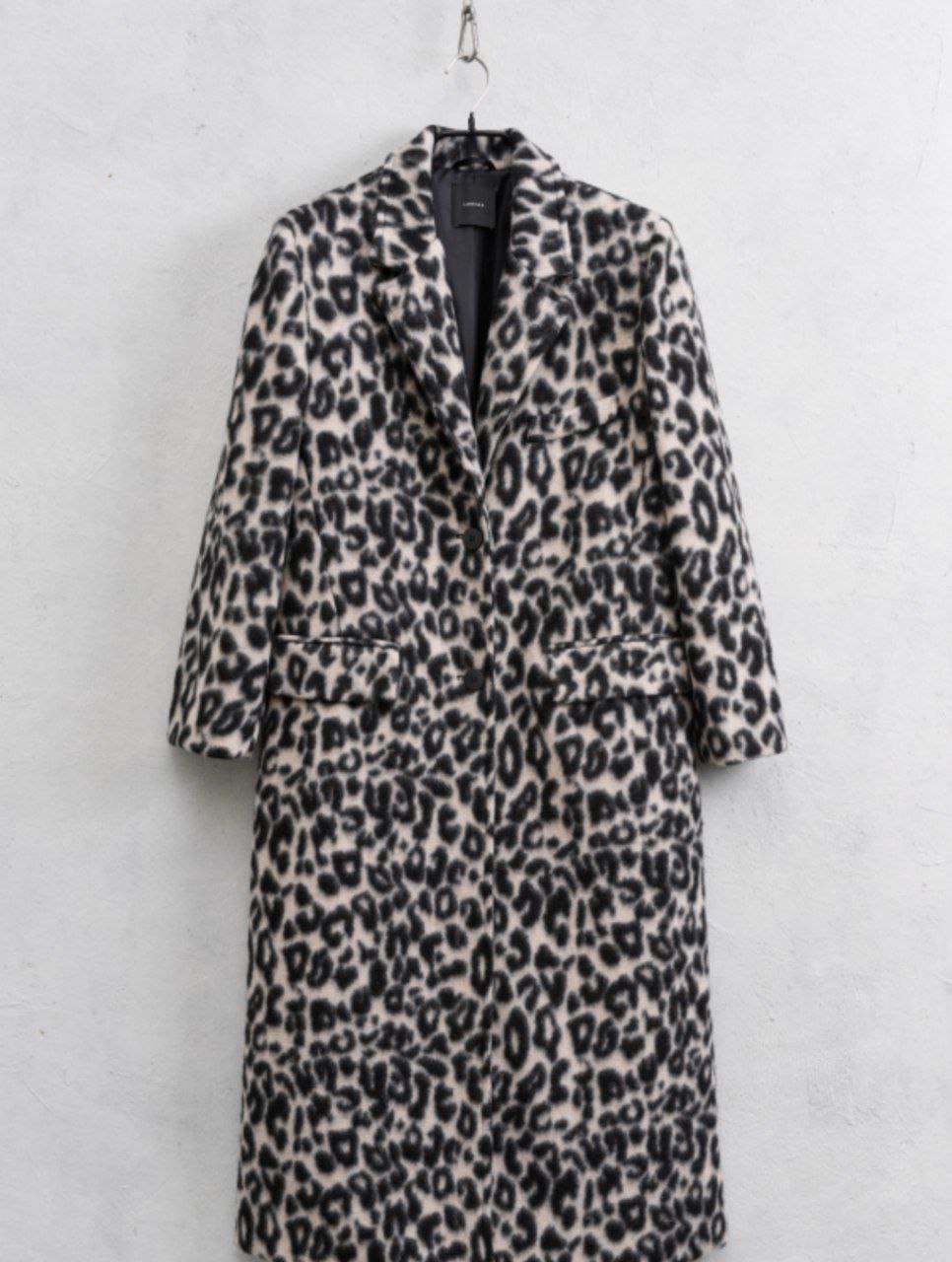 Cappotto Maculato con Tasche e Collo Revers