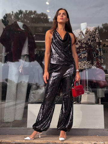 Completo Vicolo in Paillettes Nero