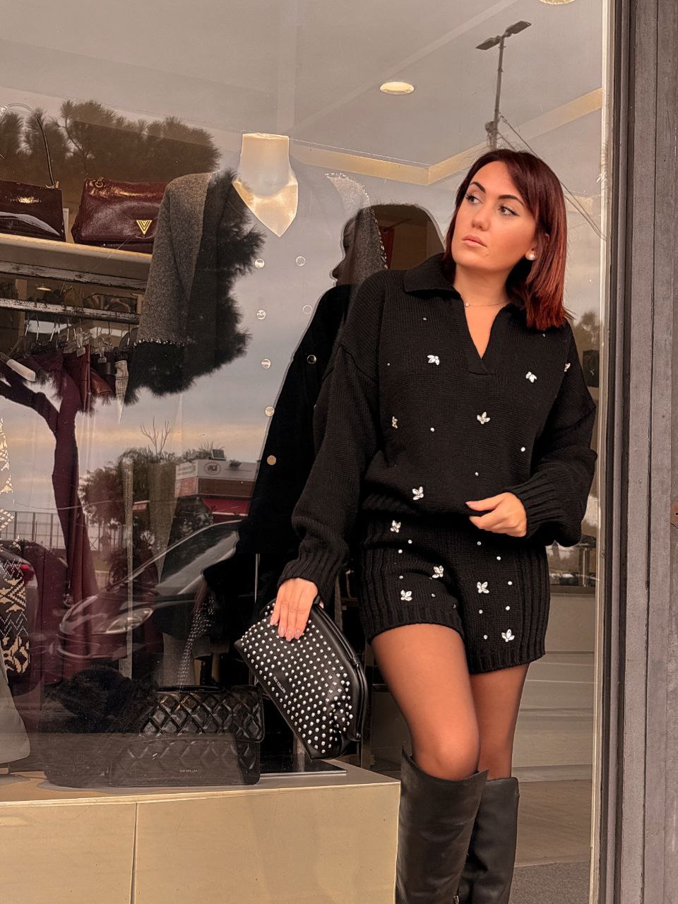 Completo Vicolo Maglia e Shorts in Nero