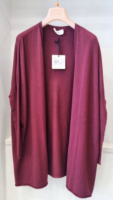 Cardigan Vicolo in Colori Bordeaux, Marrone, Crema e Nero
