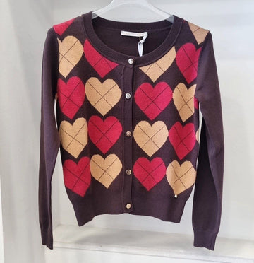 Cardigan con Cuori Multicolore Whitewise