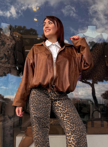 Bomber TensioneIn Cognac con Zip