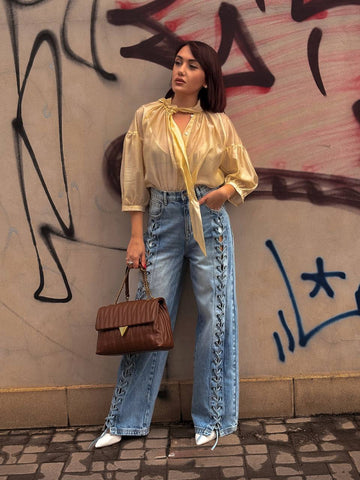 Jeans Vicolo con Dettagli in Pizzo