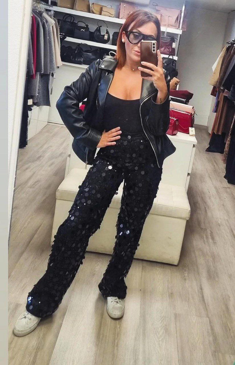 Jeans Vicolo con Paiette Neri