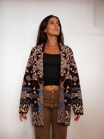 Cardigan TensioneIn con Motivo Geometrico